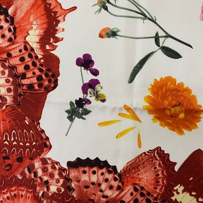 Christian Dior Scarf Red Beige White Multicolor