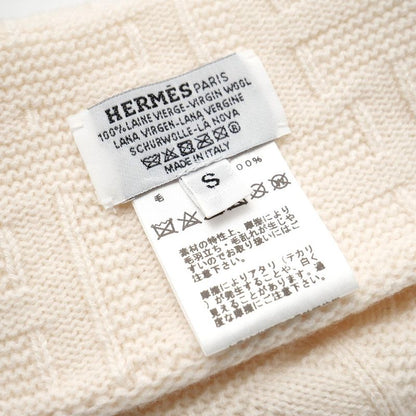 Hermes Freckens Knit Cap Size S Serie Button H Logo Ribbed Beanie Hat