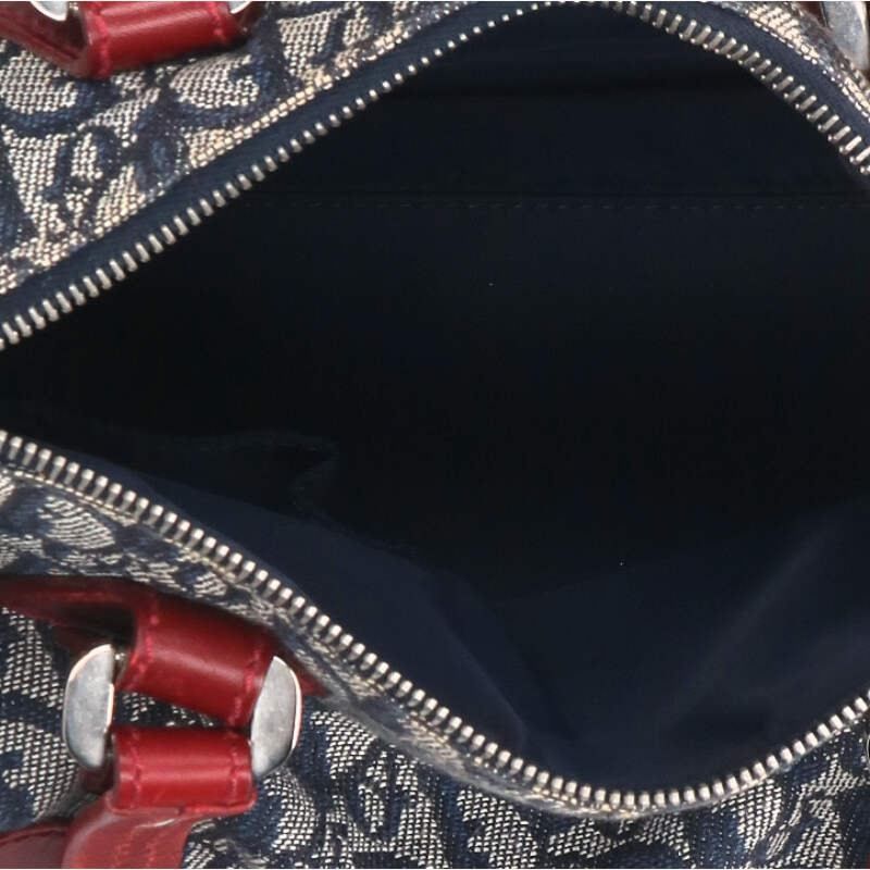 Christian Dior Trotter Pattern Leather Switched Mini Boston Bag Women's