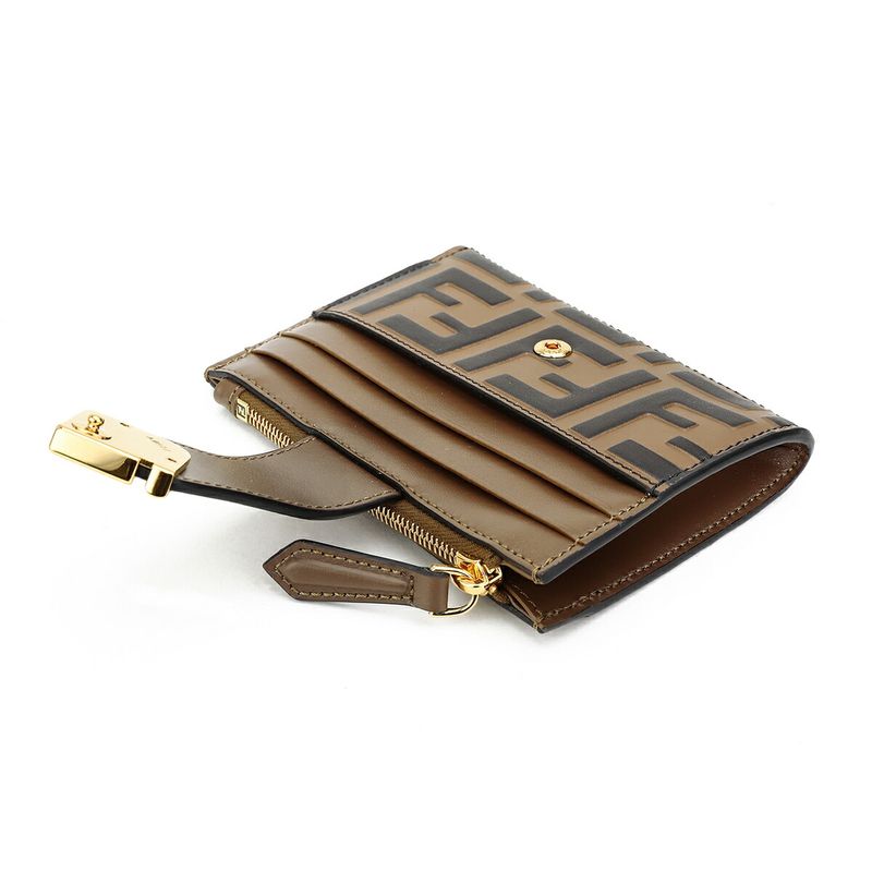 Fendi Card Case FF Diamond Brown