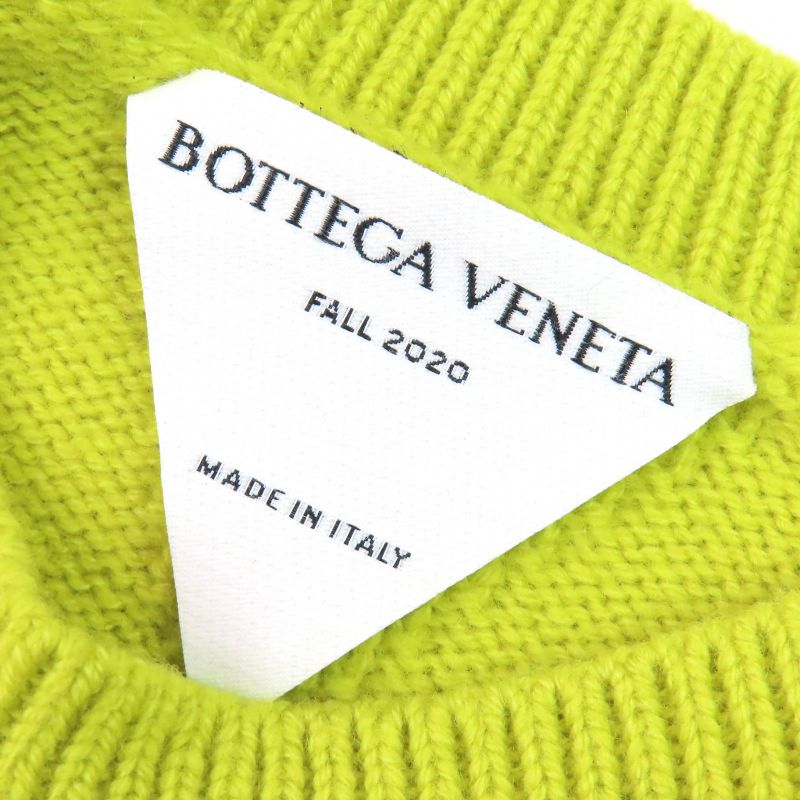 Bottega Veneta 2020 638771 100% Wool Crew Neck Long Sleeve Knit Yellow-green