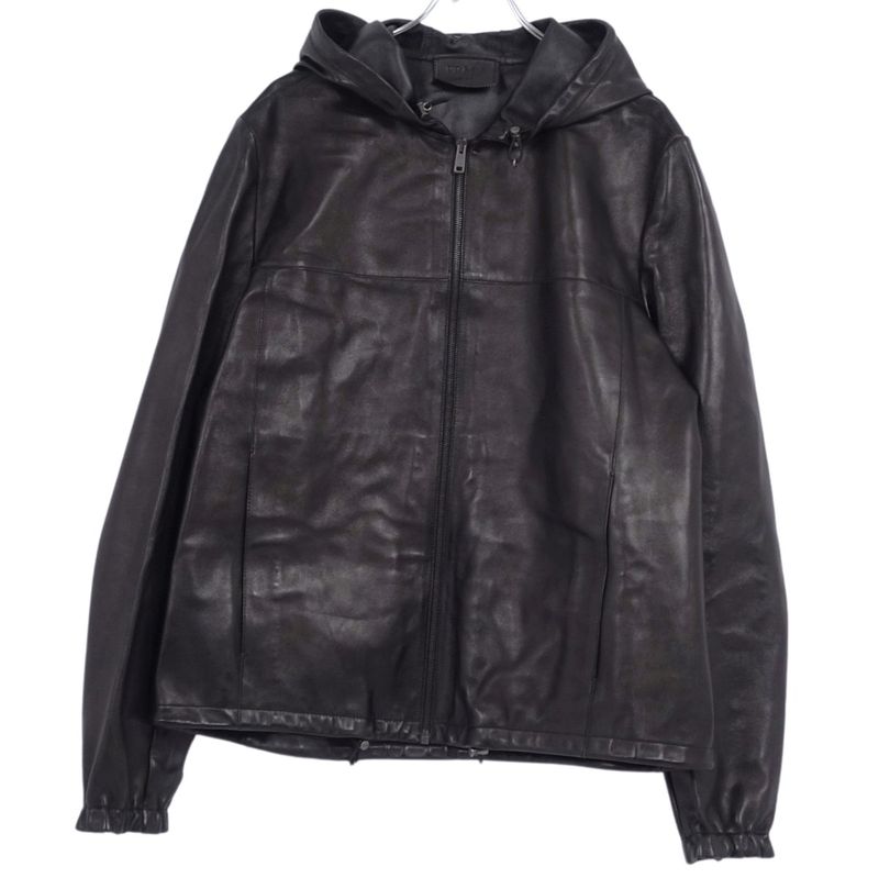 Prada 2020 Jacket Hoodie Leather Hoodie Zip