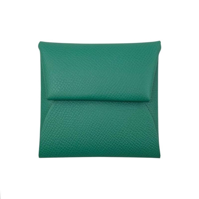 Hermes Coin Case Bastia W Engraved Verso Vertigo Jeanne Milton Green Yellow