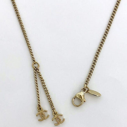 Chanel CC Long Necklace Gold Coco Mark GP A12