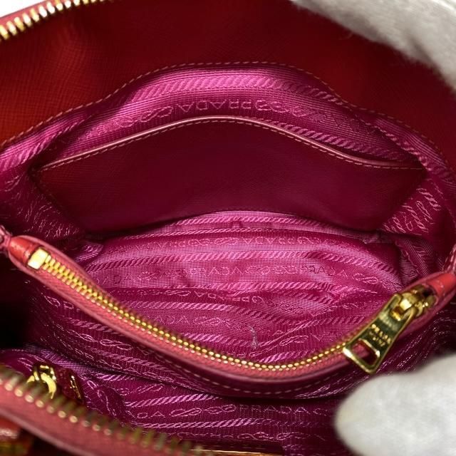 Prada Bl0838 Handbag Triangle Logo Enamel Patent Leather Scarlatto Red