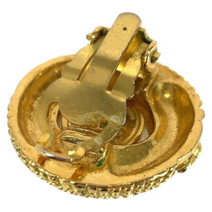 Chanel Vintage Faux Pearl Coco Mark Gold White Plated/faux Pearl Earrings