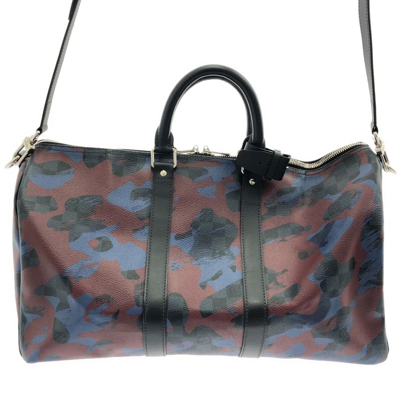 Louis Vuitton Du1176 Damier Camouflage Keepall Bandoliere 45 Boston Bag - Blue