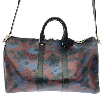 Louis Vuitton Du1176 Damier Camouflage Keepall Bandoliere 45 Boston Bag - Blue