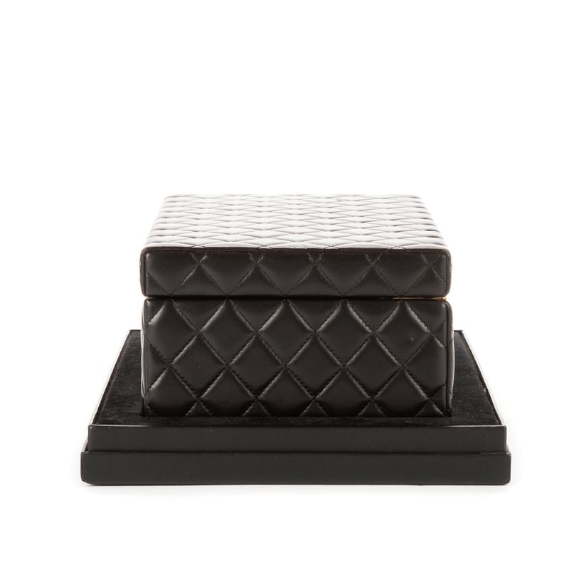 Chanel Rare Jewelry Case Black Matelasse Lambskin Leather A