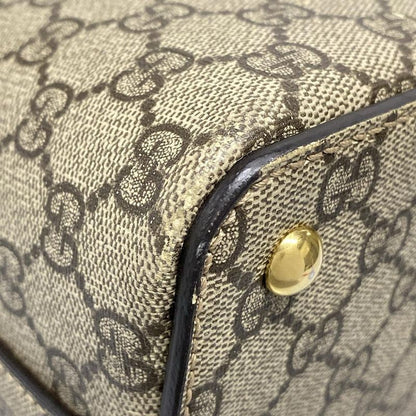 Gucci Handbag - 409534 Dark Brown And Beige Leather