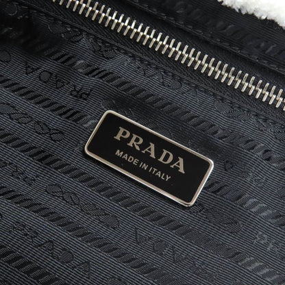 Prada 1bg130 Spugna Polyester Cowhide Triangle Logo Soft Terry Leta Ring Logo