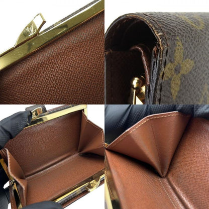 Louis Vuitton Bifold Wallet Portefeuille Viennois M61674 Monogram Brown Gold