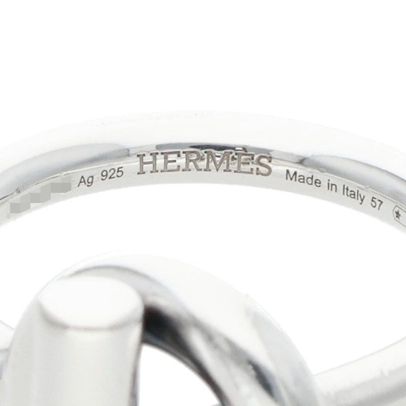 Hermes Echappee Silver Ring Men's 57 17