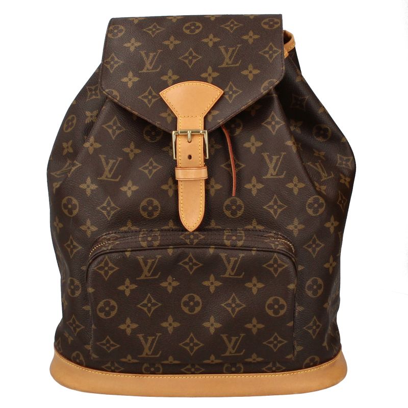 Louis Vuitton Montsouris GM M51135 Monogram Women's Backpack Daypack Brown