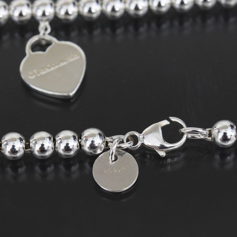 Tiffany & Co Heart Ball Chain Bracelet AG 925 E1696