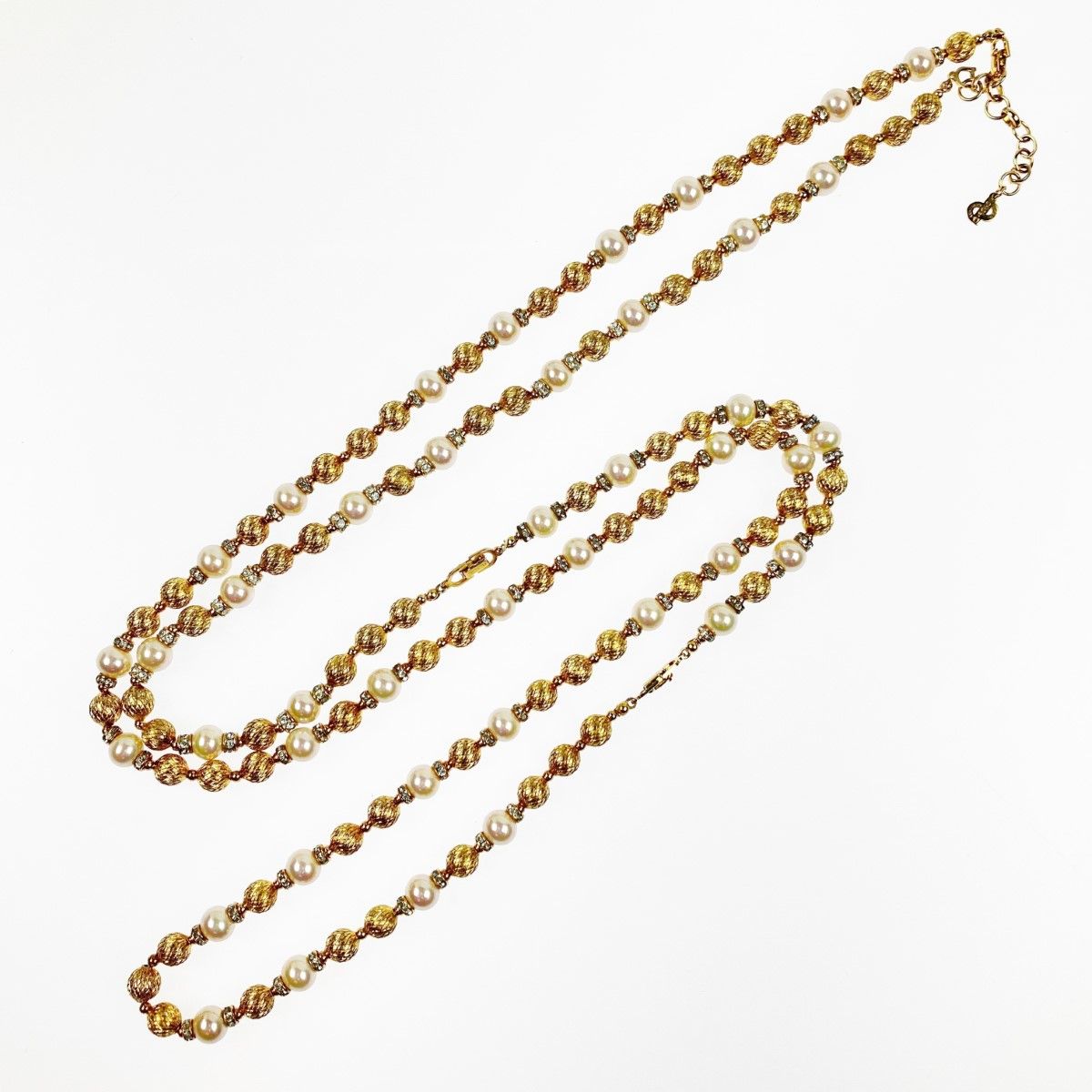 Christian Dior Fake Pearl Long Necklace 90cm (35.43in) 42cm (16.54in)