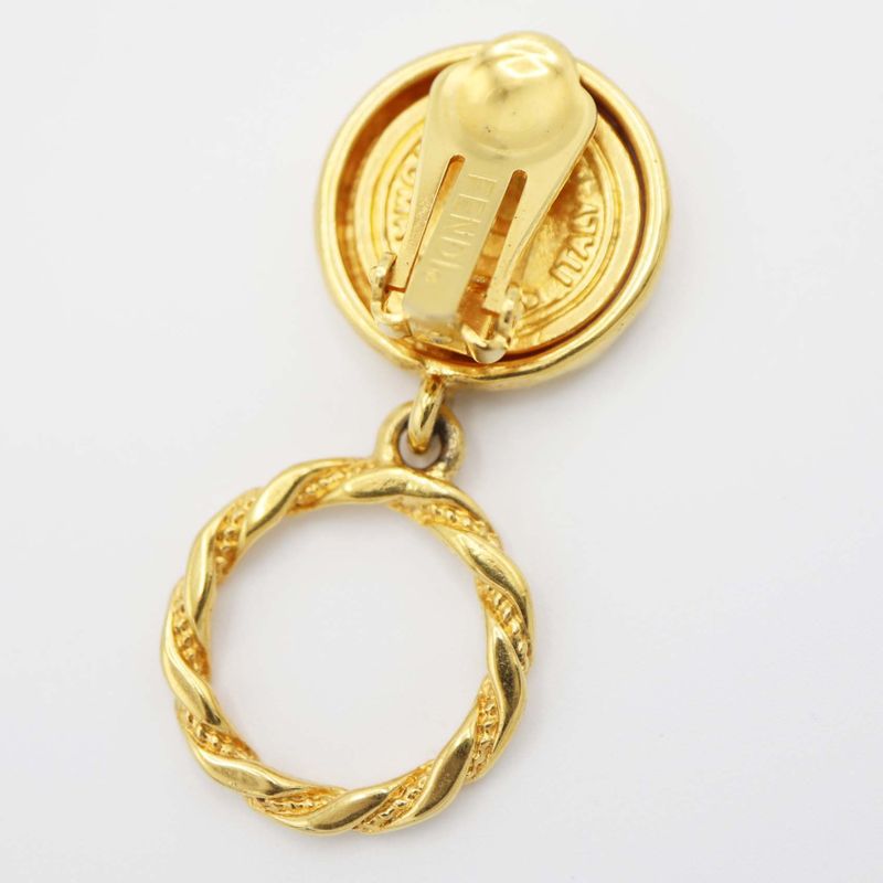 Fendi Earrings Accessories Gold Color Women Maki145