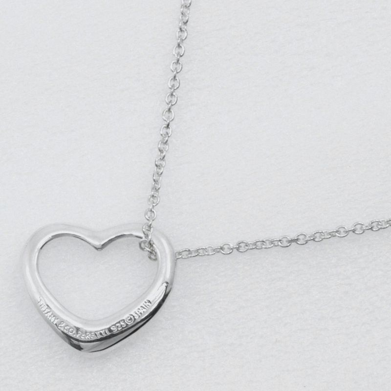 Tiffany & Co Open Heart Elsa Peretti 925 Silver Ladies 2.4g Necklace