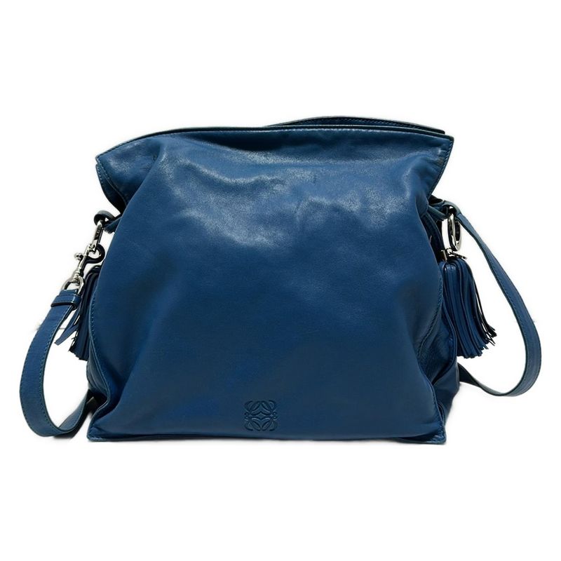 Loewe Shoulder Bag Flamenco Blue Leather