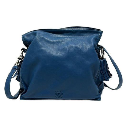 Loewe Shoulder Bag Flamenco Blue Leather