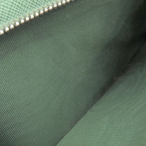 Prada Long Wallet Ribbon Flap Wallet Saffiano Leather Aqua Marina Silver