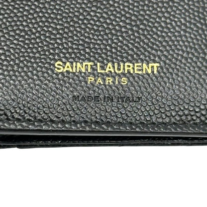 Saint Laurent Monogram YSL Trifold Wallet Monogram 03943 Black Compact Wallet
