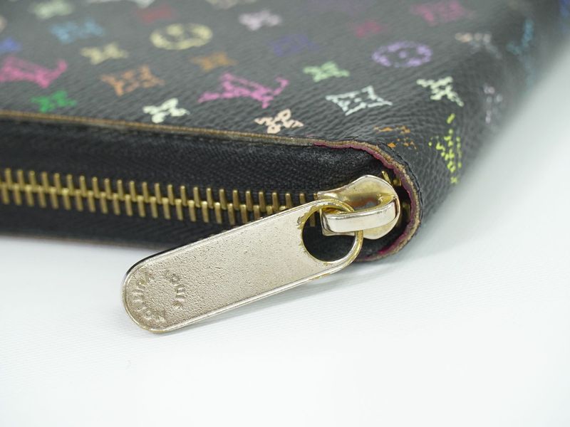 Authentic Louis Vuitton LV Zippy Wallet Monogram Multicolor Long Wallet Noir