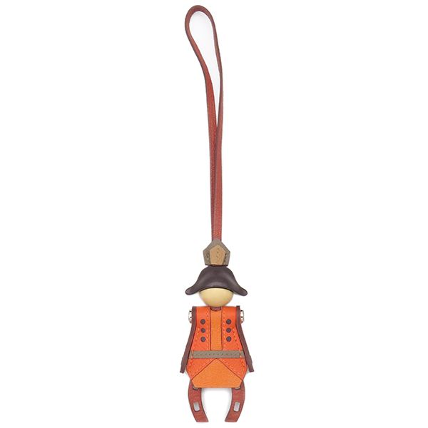 Hermes Bag Charm Fireworks Charm Vaux Epson Chevre Misol Cuivre X Fou X Orange