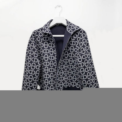 Hermes Reversible Zip Up Blouson Jacket Chaine D'ancre 36 Black