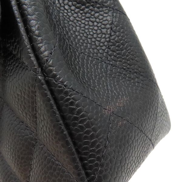 Chanel Shoulder Bag Mini Matelasse Caviar Skin Black Gold Hardware Chain