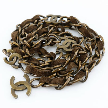 Chanel Chain Belt Vintage Finish Coco Mark A07928y02269 Gold Plated And Suede