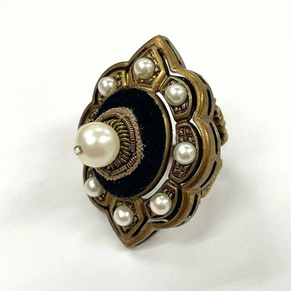 Gucci Michele Period GP × Faux Pearl Flower Ring 10 (actual Size 8) Rings
