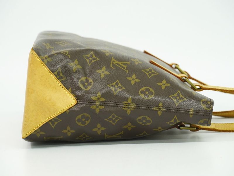 Authentic Louis Vuitton LV Cabas Piano Monogram Tote Bag Shoulder Bag Brown