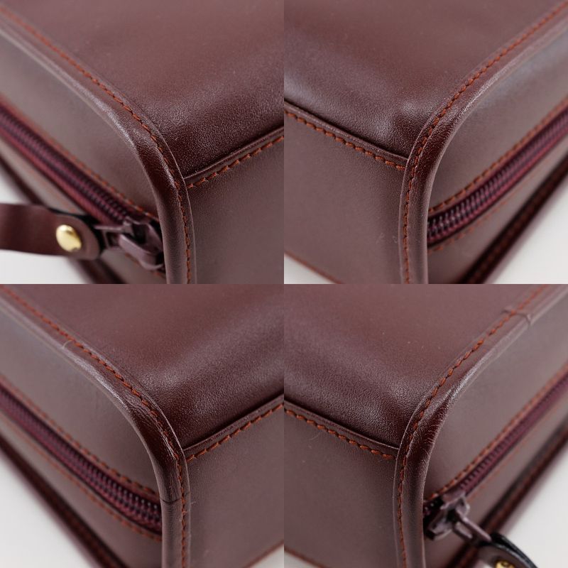 Cartier Must Line Second Bag Calf Bordeaux Unisex Clutch Bag