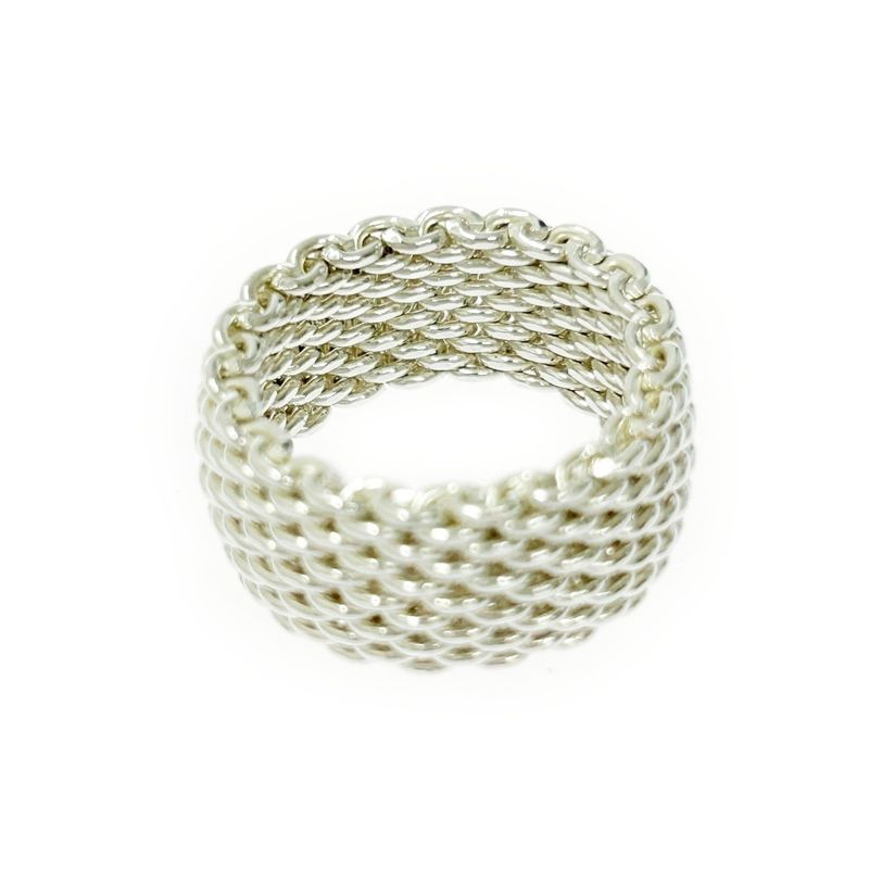 Tiffany & Co Silver Somerset Mesh Ring 8.6g 925 Engraved 412133 Ring