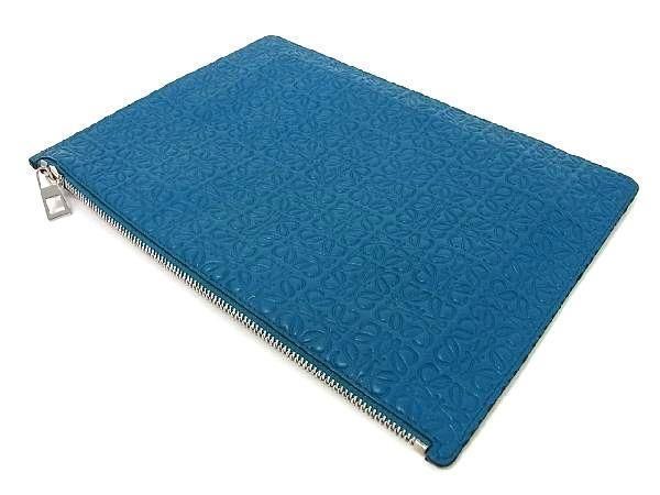 Loewe Repeat Anagram Leather Clutch Bag Second Bag Red And Blue Au5558