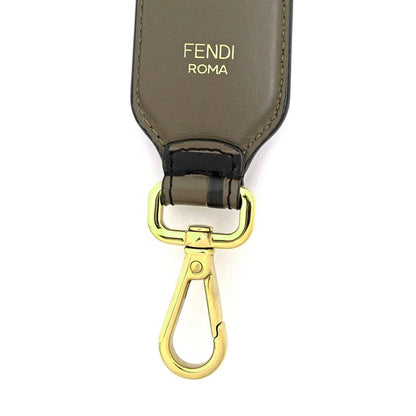 Fendi Strap Mini Shoulder Strap Brown Black Cuff Leather 8av105