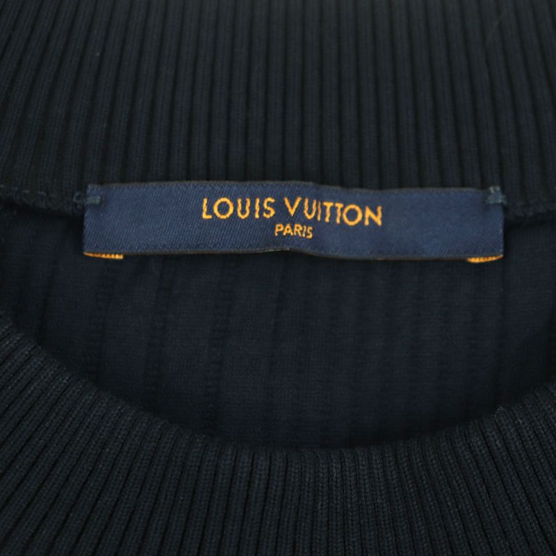 Louis Vuitton 21AW Cotton Nylon LV Logo Embroidery Stripe Pattern Crew Neck
