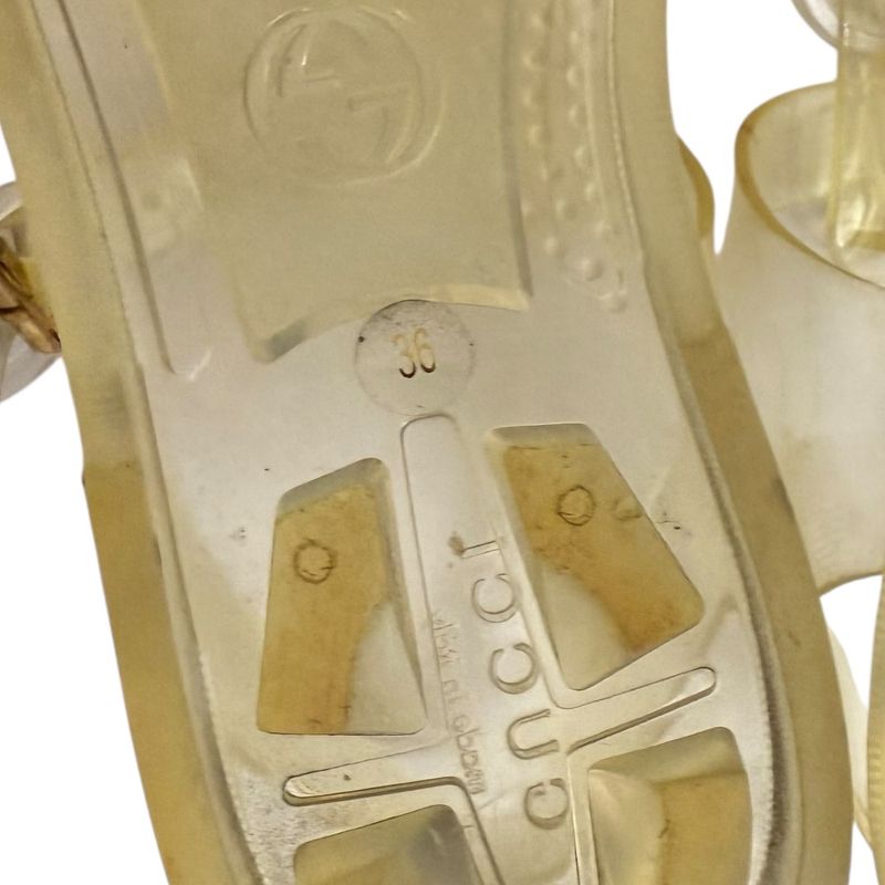 Good Gucci GG Marmont Rubber Sandals Size 36 Approx 23cm (9.06in) Clear Ladies