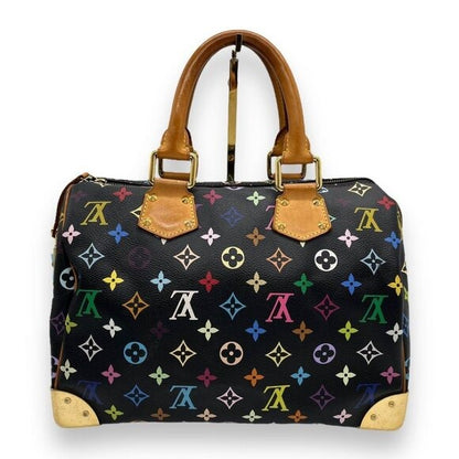 Louis Vuitton Speedy 30 Monogram Multicolor Sac Bag Black Tote Handbag