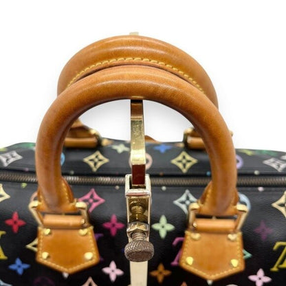 Louis Vuitton Speedy 30 Monogram Multicolor Sac Bag Black Tote Handbag