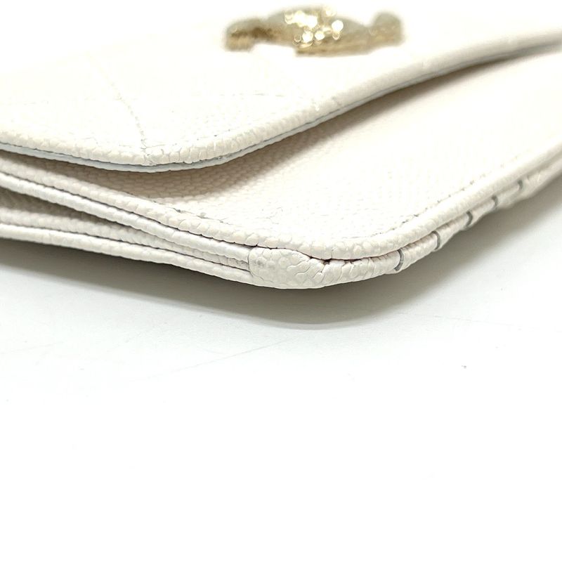 Chanel Long Wallet Coco Mark Caviar Skin White