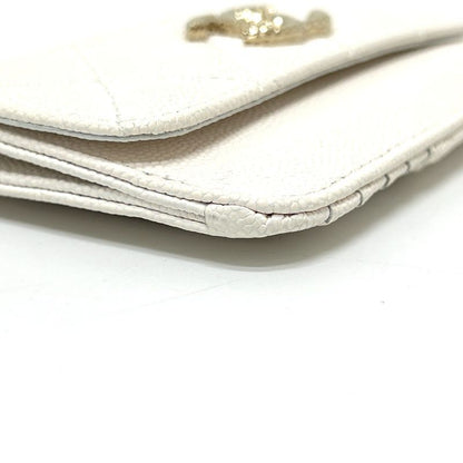 Chanel Long Wallet Coco Mark Caviar Skin White