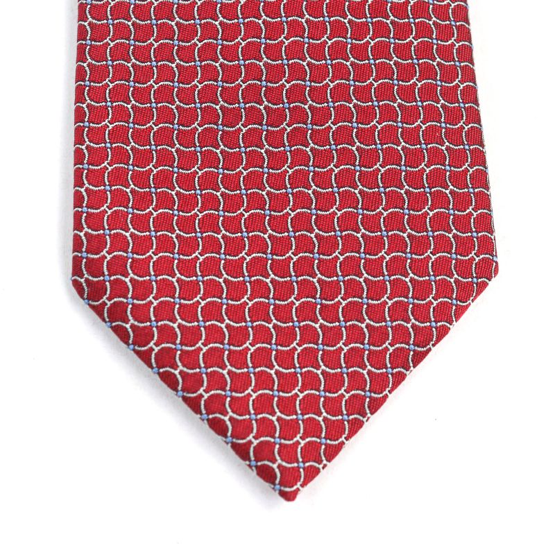 Hermes 659142t Cravate 100% Silk All-over Design H Logo Lining Red With Box