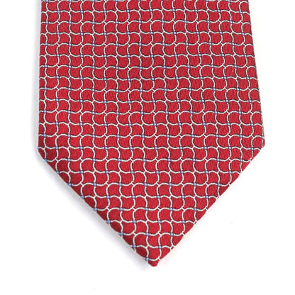 Hermes 659142t Cravate 100% Silk All-over Design H Logo Lining Red With Box