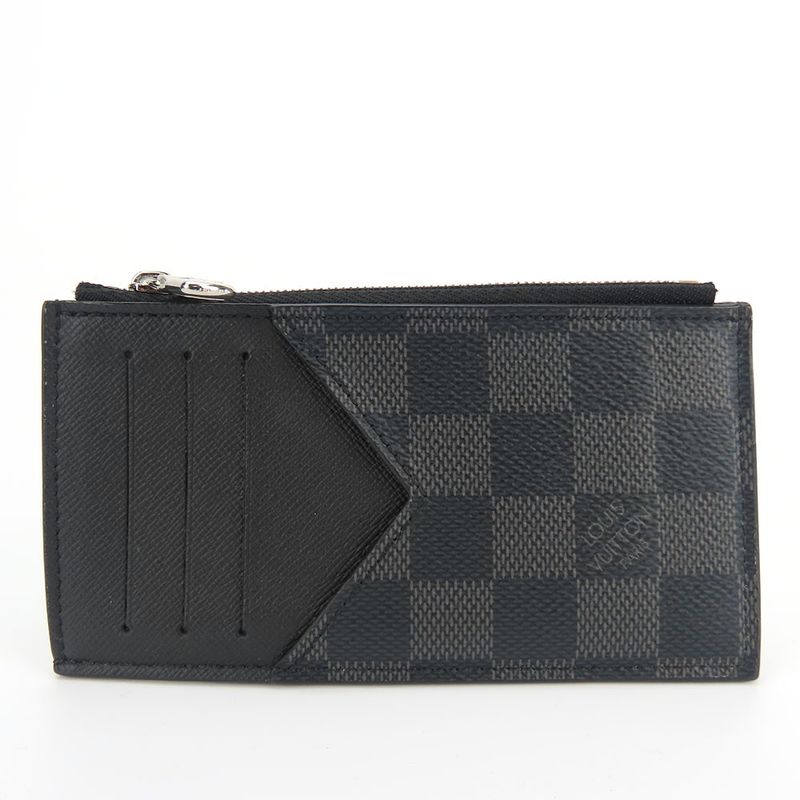 Louis Vuitton Card Case Coin Card Holder N64038 Damier Graphite Black Gray