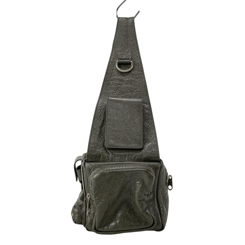 Balenciaga Shoulder Bag Super Busy Small Thing Bag 702167 Khaki Lambskin