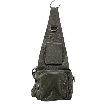 Balenciaga Shoulder Bag Super Busy Small Thing Bag 702167 Khaki Lambskin