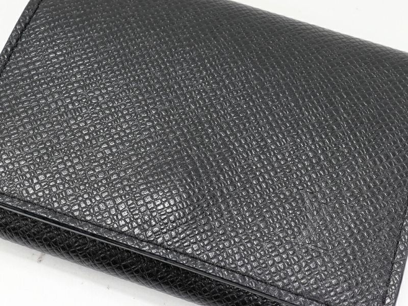 Louis Vuitton Business Card Holder With Depth Taiga Noir Black Envelope Carte