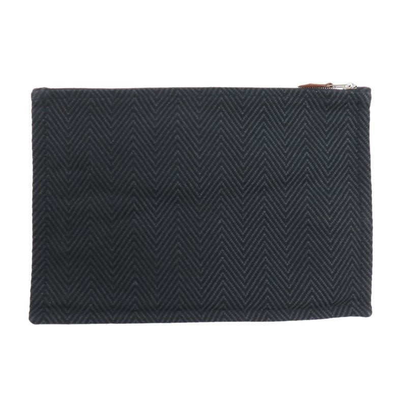 Hermes Logo Accessory Pouch Cotton Ladies